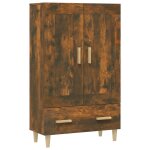 Vidaxl buffet haut ch�ne fum� 70x31x115 cm bois d'ing�nierie