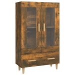 Vidaxl buffet haut ch�ne fum� 70x31x115 cm bois d'ing�nierie