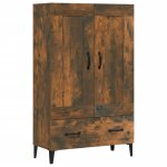 Vidaxl buffet haut ch�ne fum� 70x31x115 cm bois d'ing�nierie