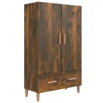 Vidaxl buffet haut ch�ne fum� 70x31x115 cm bois d'ing�nierie