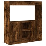 Vidaxl buffet haut chne fum 92x33x100 cm bois d'ingnierie