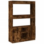 Vidaxl buffet haut chne fum 92x33x140 cm bois d'ingnierie