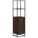 Vidaxl buffet haut ch�ne marron 35, 5x35x139 cm bois d'ing�nierie m�tal