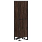 Vidaxl buffet haut ch�ne marron 35, 5x35x139 cm bois d'ing�nierie m�tal