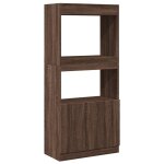 Vidaxl buffet haut chne marron 63x33x140 cm bois d'ingnierie