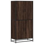 Vidaxl buffet haut ch�ne marron 68x35x139 cm bois d'ing�nierie