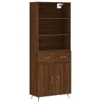 Vidaxl buffet haut chne marron 69, 5x34x180 cm bois d'ingnierie