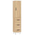 Vidaxl buffet haut ch�ne sonoma 34, 5x34x180 cm bois d'ing�nierie