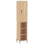 Vidaxl buffet haut ch�ne sonoma 34, 5x34x180 cm bois d'ing�nierie