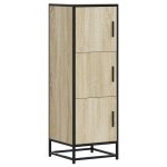 Vidaxl buffet haut ch�ne sonoma 35, 5x35x106, 5 cm bois ing�nierie m�tal