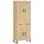 Vidaxl buffet haut ch�ne sonoma 69, 5x34x180 cm bois d'ing�nierie