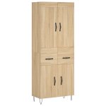 Vidaxl buffet haut ch�ne sonoma 69, 5x34x180 cm bois d'ing�nierie