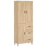 Vidaxl buffet haut chne sonoma 69, 5x34x180 cm bois d'ingnierie