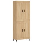 Vidaxl buffet haut ch�ne sonoma 69, 5x34x180 cm bois d'ing�nierie
