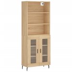 Vidaxl buffet haut ch�ne sonoma 69, 5x34x180 cm bois d'ing�nierie