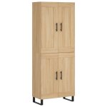 Vidaxl buffet haut ch�ne sonoma 69, 5x34x180 cm bois d'ing�nierie
