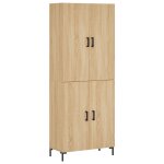 Vidaxl buffet haut chne sonoma 69, 5x34x180 cm bois d'ingnierie