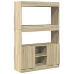 Vidaxl buffet haut chne sonoma 92x33x140 cm bois d'ingnierie