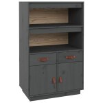 Vidaxl buffet haut gris 67x40x108, 5 cm bois massif de pin