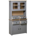 Vidaxl buffet haut gris 93x40, 5x180 cm pin gamme panama