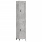 Vidaxl buffet haut gris b�ton 34, 5x34x180 cm bois d'ing�nierie