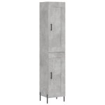 Vidaxl buffet haut gris b�ton 34, 5x34x180 cm bois d'ing�nierie