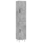 Vidaxl buffet haut gris b�ton 34, 5x34x180 cm bois d'ing�nierie