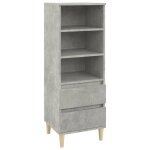Vidaxl buffet haut gris b�ton 40x36x110 cm bois d'ing�nierie