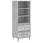 Vidaxl buffet haut gris b�ton 40x36x110 cm bois d'ing�nierie