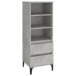 Vidaxl buffet haut gris bton 40x36x110 cm bois d'ingnierie