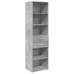 Vidaxl buffet haut gris b�ton 50x42, 5x185 cm bois d'ing�nierie