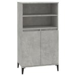 Vidaxl buffet haut gris bton 60x36x110 cm bois d'ingnierie