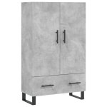 Vidaxl buffet haut gris bton 69, 5x31x115 cm bois d'ingnierie