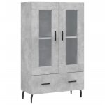 Vidaxl buffet haut gris bton 69, 5x31x115 cm bois d'ingnierie