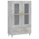 Vidaxl buffet haut gris b�ton 69, 5x31x115 cm bois d'ing�nierie