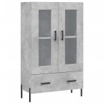 Vidaxl buffet haut gris b�ton 69, 5x31x115 cm bois d'ing�nierie