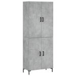 Vidaxl buffet haut gris b�ton 69, 5x34x180 cm bois d'ing�nierie