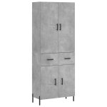 Vidaxl buffet haut gris béton 69, 5x34x180 cm bois d'ingénierie Vidaxl buffet haut gris béton 69, 5x34x180 cm bois d'ingénierie