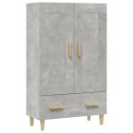 Vidaxl buffet haut gris b�ton 70x31x115 cm bois d'ing�nierie