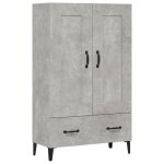 Vidaxl buffet haut gris bton 70x31x115 cm bois d'ingnierie