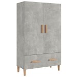 Vidaxl buffet haut gris b�ton 70x31x115 cm bois d'ing�nierie
