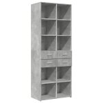 Vidaxl buffet haut gris b�ton 70x42, 5x185 cm bois d'ing�nierie