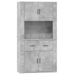 Vidaxl buffet haut gris bton bois d'ingnierie