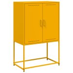 Vidaxl buffet haut jaune moutarde 68, 5x38, 5x107 cm acier