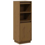 Vidaxl buffet haut marron miel 37x34x110 cm bois massif de pin