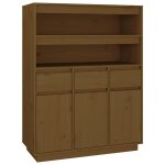 Vidaxl buffet haut marron miel 89x40x116, 5 cm bois massif de pin