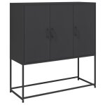 Vidaxl buffet haut noir 100, 5x39x107 cm acier