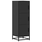 Vidaxl buffet haut noir 35, 5x35x106, 5 cm bois d'ing�nierie et m�tal