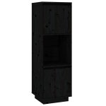 Vidaxl buffet haut noir 38x35x117 cm bois massif de pin