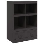Vidaxl buffet haut noir 67x39x95 cm acier